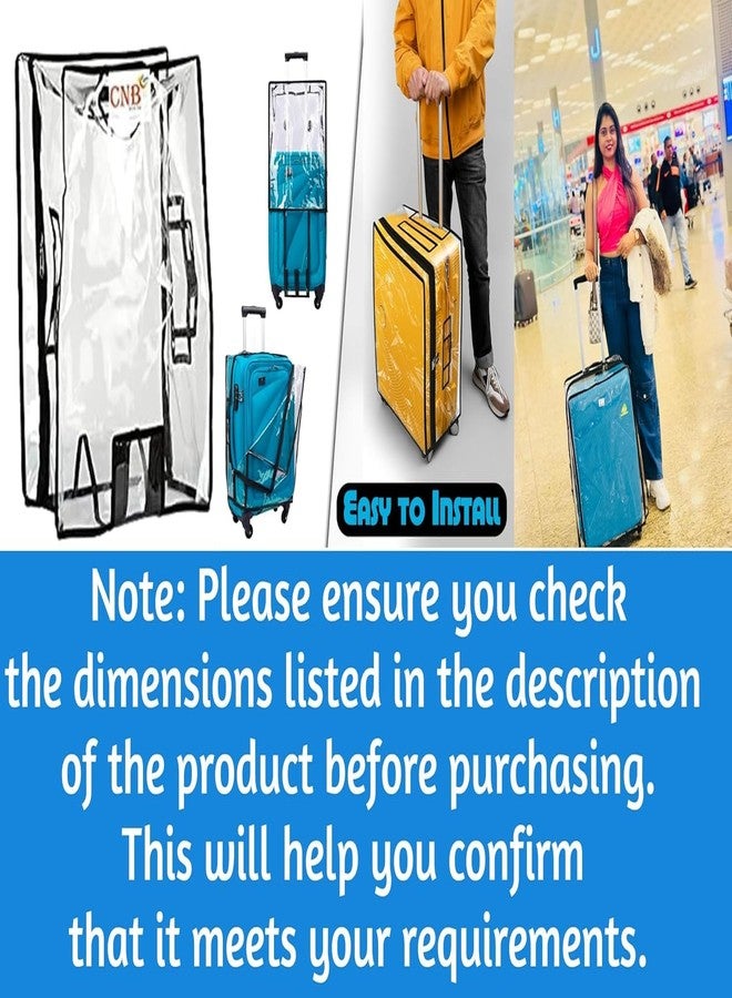 Fambal Set of 3 Suitcase Cover PVC Clear Water-Dust-Scratchproof Zippered Protector for Soft/Nylon Type 4 Wheeler Luggage Trolley Bag 20 inch 24 inch 28 inch (Small-Medium-Large) - Image 3